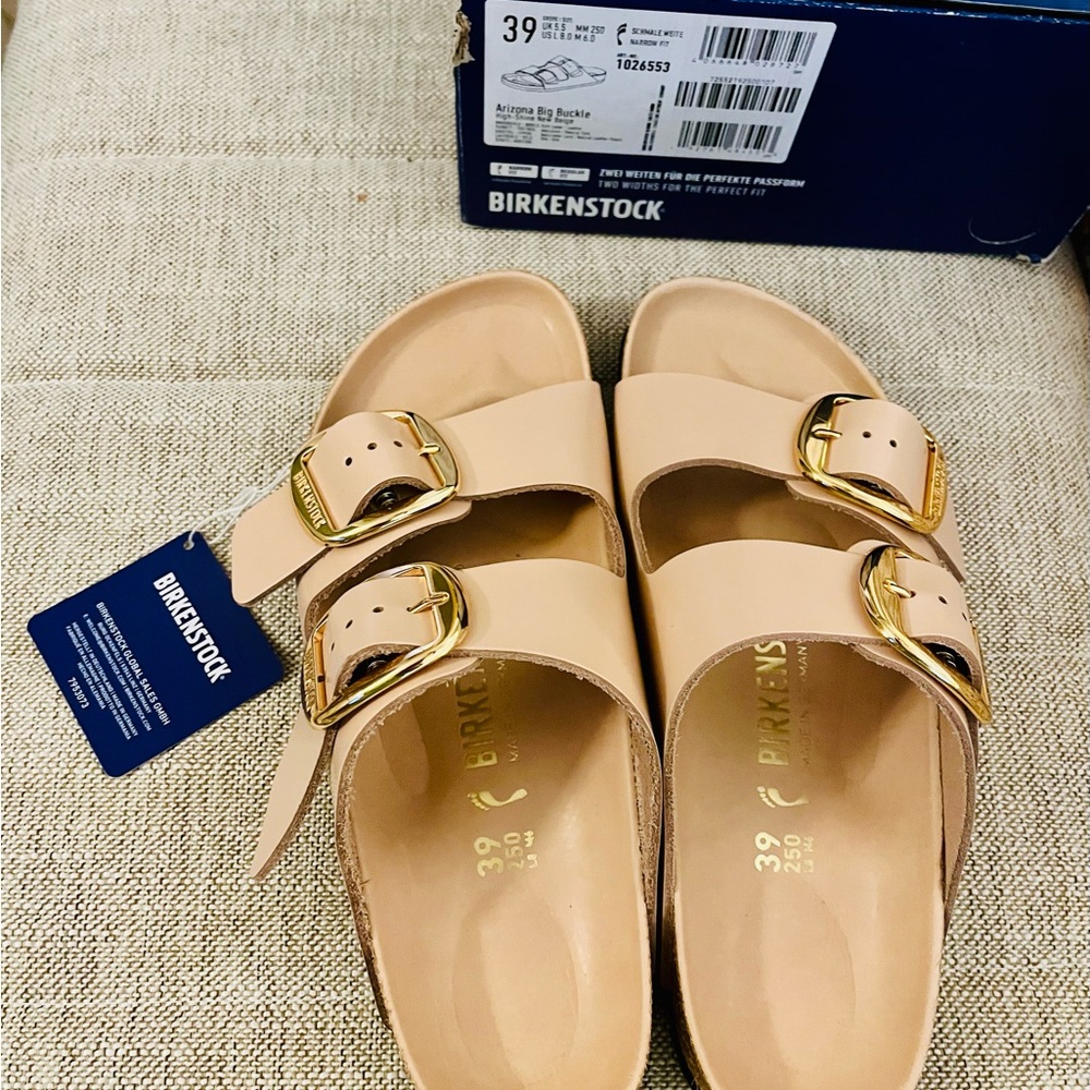 Staud by Birkenstock NWT High Shine New Beige - Size 39 Birkenstock /8-8.5 US - Picture 2 of 7